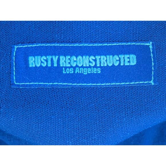 Rusty Reconstruction Los Angeles White Black Tie Up Corset Top  Women's Sz Small - Picture 3 of 6